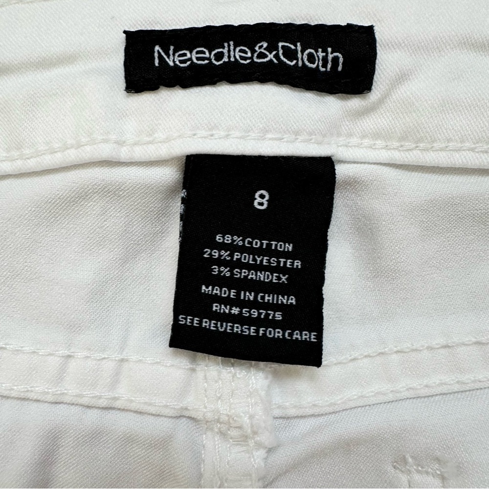 Needle & Cloth White Mid Rise Stretchy Skinny Ankle Cigarette Jeans - Size 8 - Picture 8 of 12